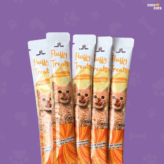 Fluffy Creamy Lickable Treats For Cats